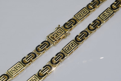 14K Yellow Gold Bizantine Versac Greek Chain - Classic Elegance cc050y