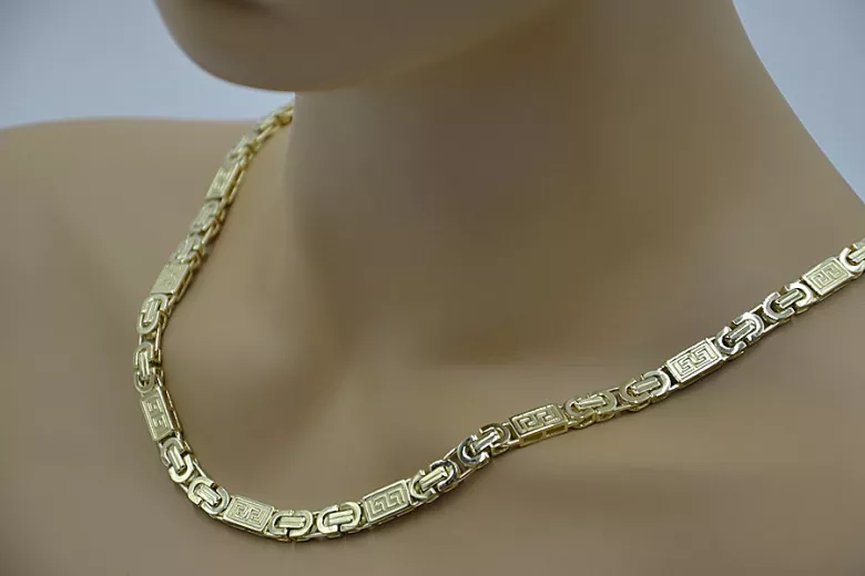 14 Karat Gelbgold Bizantinische Versace Griechische Kette cc050y