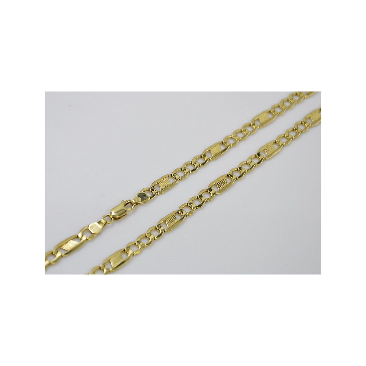 Italian Hollow Figaro Chain in 14K Yellow Gold cc060y