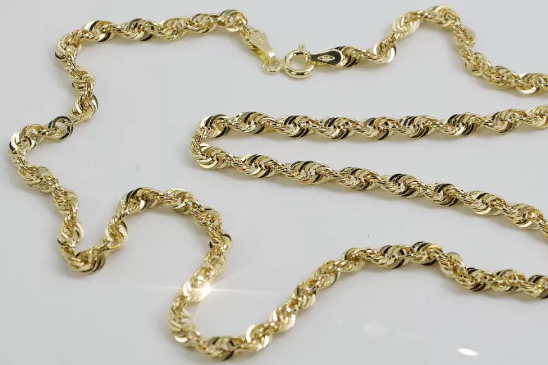 Italienisches Gelbgold 585 Seilkette - 14 Karat cc087y