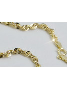 Bracelet en or jaune 14 carats, coupe diamant, nouvelle corde cb087