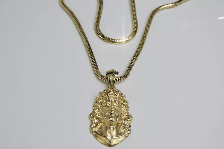 Gold God's medallion with a chain ★ zlotychlopak.pl ★ Gold 585 333 Low price