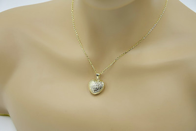 "14k Gold Modern Heart Pendant with Anchor Chain Necklace" cpn017y&cc003y