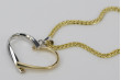 Pandantiv inimă modern din aur 14k cu lanț de șarpe cpn013ywL&cc036y