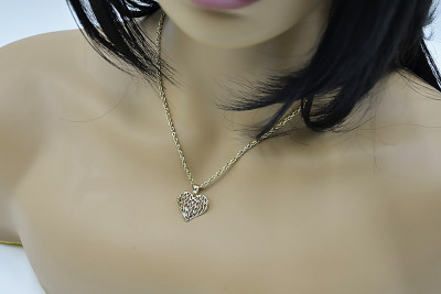 Elegant 14k Gold Heart Pendant with Snake Chain cpn023yw&cc074y