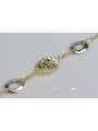 Pulsera de oro blanco y amarillo italiano de 14k con piedras preciosas. cb146yw