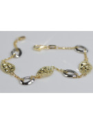 Italienisches 14K Gelb- & Weißgold Armband, 18,5c cb146yw