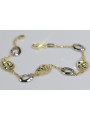 Pulsera de oro blanco y amarillo italiano de 14k con piedras preciosas. cb146yw