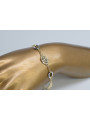 Pulsera de oro blanco y amarillo italiano de 14k con piedras preciosas. cb146yw