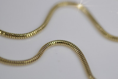 Chaîne serpent en or jaune italien 14 carats 585 Fox tail Snake Tondo - 1 mm cc020y