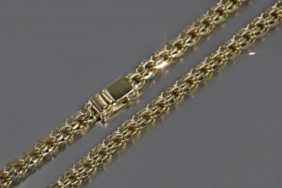 Neu! Gelbgold Garibaldi Bismark Kette 14 Karat cc049y