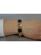 "14K Yellow Gold Onyx Bracelet, Italian-inspired Elegance" cb102y