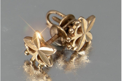 Russian rose gold earrings vens260