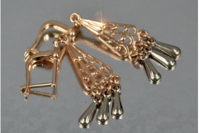 Russian rose gold earrings vens262