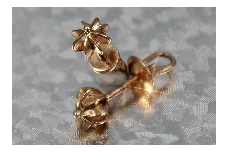 Russian rose gold earrings vens265