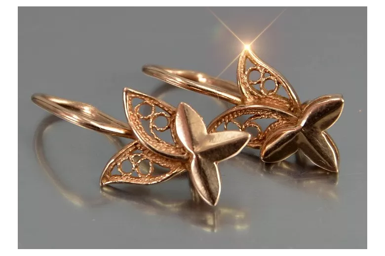 Russian rose gold earrings vens271