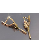 Russian rose Soviet gold earrings vens289