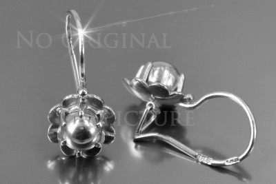 Russian rose Soviet gold earrings vens292