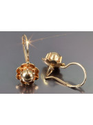 Russian rose Soviet gold earrings vens292