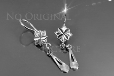 Russian rose Soviet gold earrings vens304