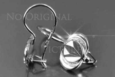 Russian rose Soviet gold earrings vens306