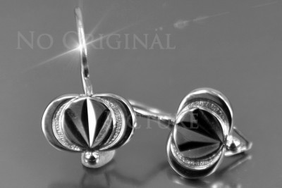 Russian rose Soviet gold earrings vens306