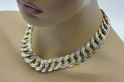 Italian 14K Yellow White Gold Chain Necklace cfc027yw