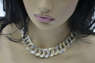 Russian rose pink USSR soviet Italian yellow gold necklace chain