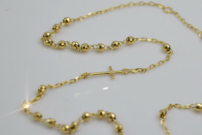 Rosenkranz-Halskette, in Italien handgefertigt aus rhodiniertem