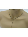 Italian 14K Yellow Gold Rosary Chain with Onyx Stones rcc005y