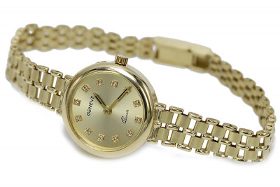 Italian 14K Yellow Gold Lady Geneve Watch lw041y