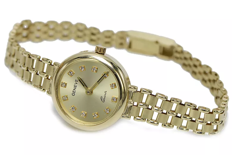 Italian 14K Yellow Gold Lady Geneve Watch lw041y