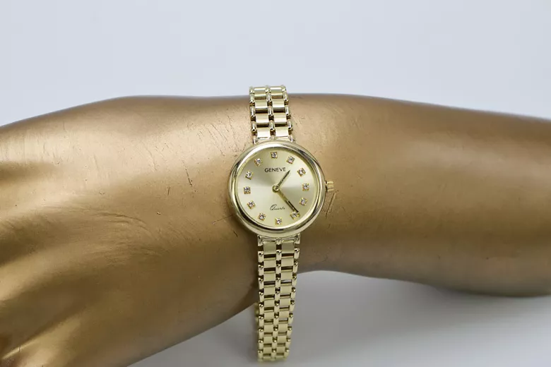 Italian 14K Yellow Gold Lady Geneve Watch lw041y