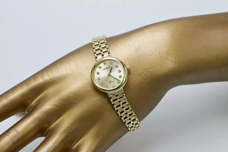 Italian 14K Yellow Gold Lady Geneve Watch lw041y