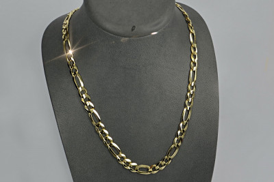 "Vintage Rose Gold Figaro Chain in 14K Yellow Gold" cc007