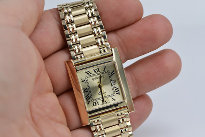 Reloj de Hombre en Oro Amarillo Italiano de 14k Geneve mw009&mbw006y