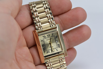 Złoty męski zegarek Geneve z włoskim złotem 14k mw009&mbw006y