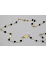 Italian 14K Gold Rosary Onyx Necklace by Dolce & Gabbana rcc006y