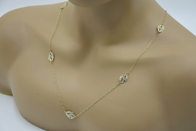 Chaîne en or italien jaune et blanc 14 carats, élégante et à la mode cc072yw