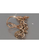 Boucles d'oreilles papillon en or rose 14 carats 585 vintage sans pierres ven173 ven173