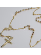 "Exquisite 14K Yellow Gold Rosary Chain with White Gold Accents" rcc011y