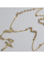 "Exquisite 14K Yellow Gold Rosary Chain with White Gold Accents" rcc011y