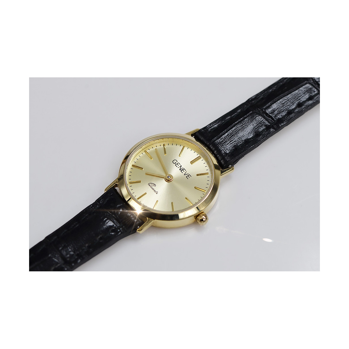 Gold men's watch Geneve ★ zlotychlopak.pl ★ Gold purity 585 333 Low Price!