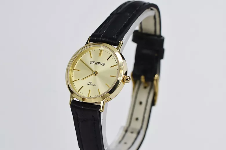 Gold men's watch Geneve ★ zlotychlopak.pl ★ Gold purity 585 333 Low Price!