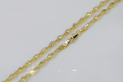 Chaîne Singapour en or jaune 14 carats Vintage Rose cc076