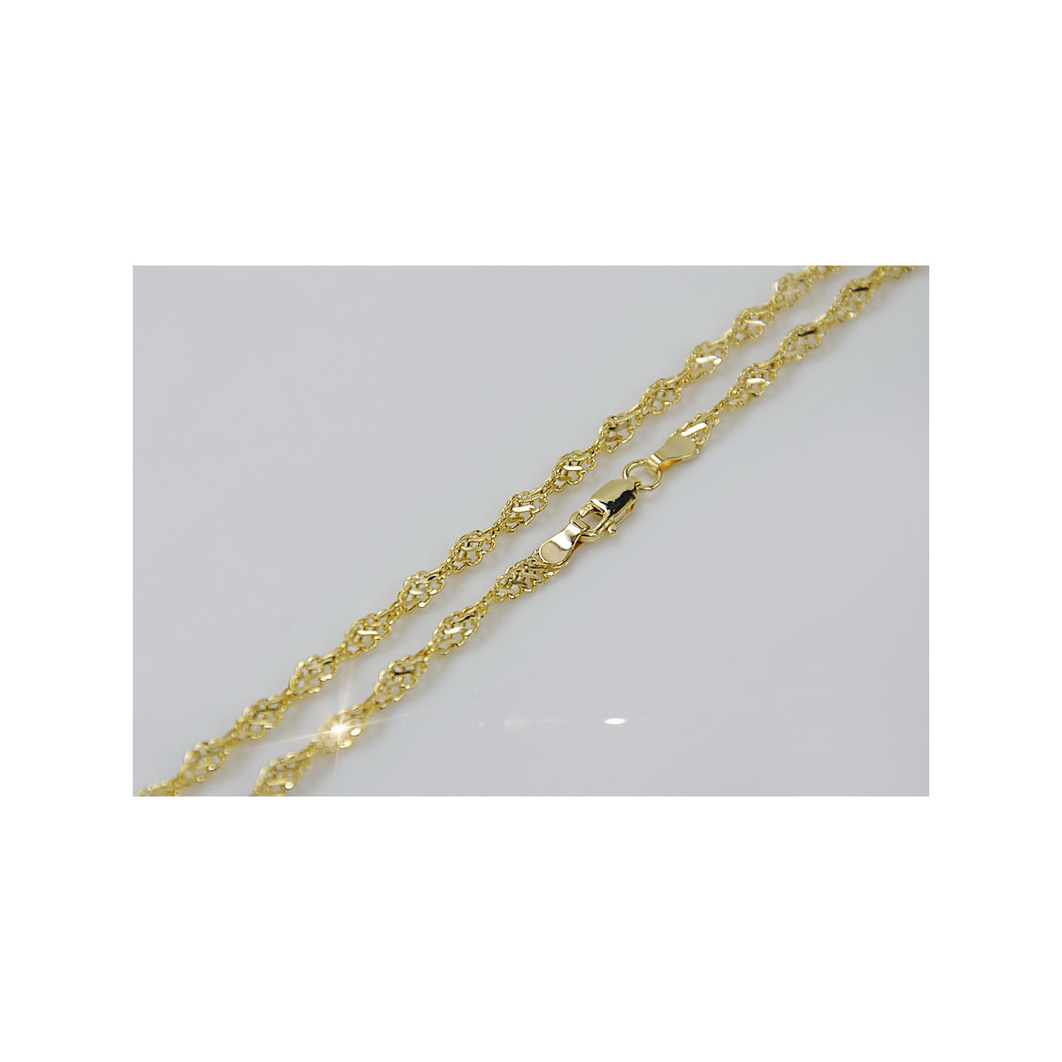 Chaîne Singapour en or jaune 14 carats Vintage Rose cc076