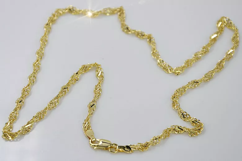 Elegant Italian Yellow Gold Rope Chain in Vintage Rose Design cc076