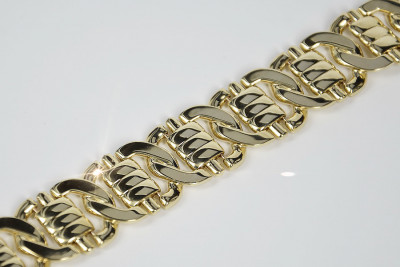 Pulsera de hombre única de oro amarillo italiano de 14k cb199y