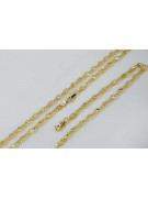 Wisiorek Vintage Rose z 14k żółtego złota - Rope Singapore Chain cc076