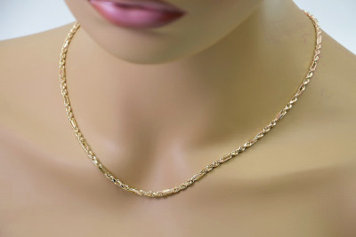 "Vintage Rose Pink 14K 585 Gold Corda-Figaro Chain - Rose Gold Options Available" cc082r